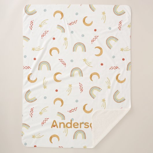 Throw baby rainbow sherpa blanket  シェルパブランケット (正面)