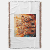 Throw Blanket - Five Lion Cubs Artwork スローブランケット (正面縦)