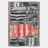 Throw Blanket – Red Pulse Abstract Design スローブランケット (正面縦)