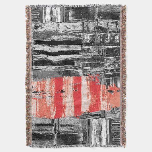 Throw Blanket – Red Pulse Abstract Design スローブランケット (正面縦)