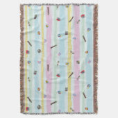 Throw Blanket – Sports & Stripes Pastel Racing スローブランケット (正面縦)