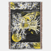Throw Blanket – Urban Tree Owl & Wealth Surreal  スローブランケット (正面縦)