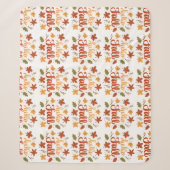 Throw Blanket with Hello Fall Pattern and Autumn シェルパブランケット (正面)