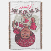 Throw Blanket – YOUTH Power Afro & Boombox Urban スローブランケット (正面縦)