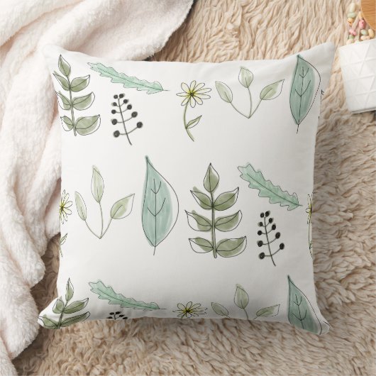 Throw Cushion - Summer Leaves Design 2 クッション (ブランケット)