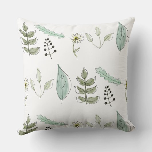 Throw Cushion - Summer Leaves Design 2 クッション (裏面)