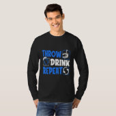 Throw Horseshoes Drink Beer Repeat Tシャツ (正面フル)