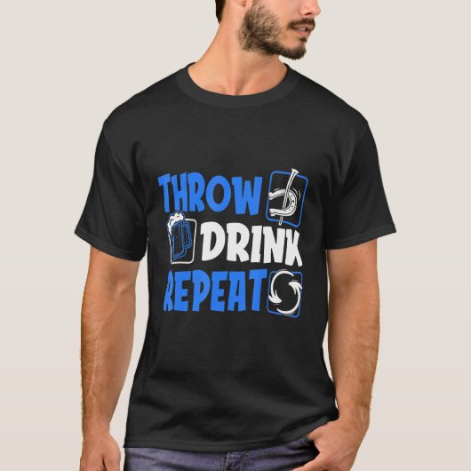 Throw Horseshoes Drink Beer Repeat Tシャツ (正面)