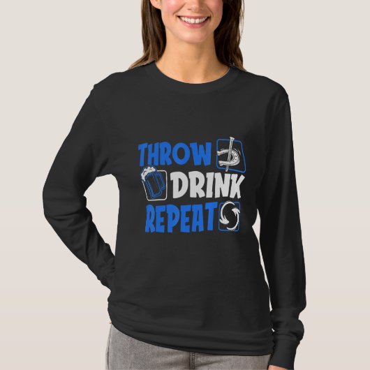 Throw Horseshoes Drink Beer Repeat Tシャツ (正面)