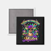 Throw Me Soing Mister Mardi Gras Deer Design  マグネット (正面/裏面)