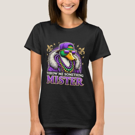 Throw Me Something Mister Mardi Gras Duck Festival Tシャツ (正面)