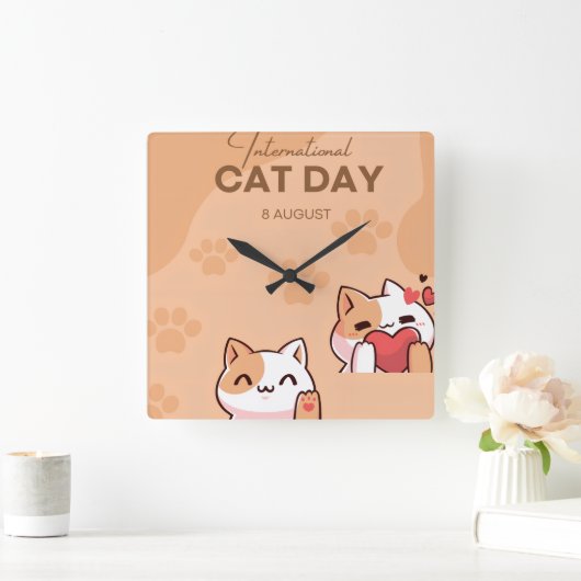 Throw Pillow スクエア壁時計 (ホーム)