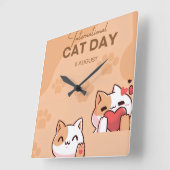 Throw Pillow スクエア壁時計 (傾斜)