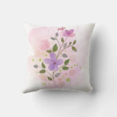 Throw Pillow 16" x 16"Soft Watercolor Illustration クッション (裏面)