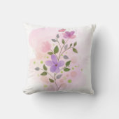 Throw Pillow 16" x 16"Soft Watercolor Illustration クッション (正面)