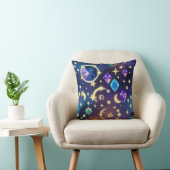 Throw Pillow - Alexandrite Sapphire Celestial Moon クッション (椅子)