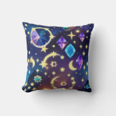 Throw Pillow - Alexandrite Sapphire Celestial Moon クッション (正面)