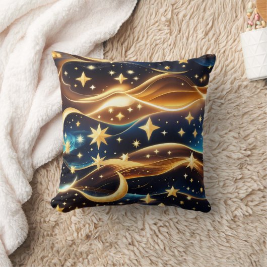 Throw Pillow – Amber Celestial Moon クッション (ブランケット)