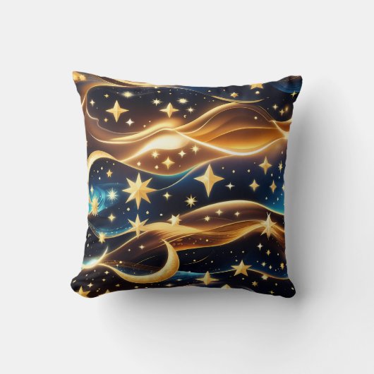 Throw Pillow – Amber Celestial Moon クッション (正面)
