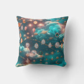 Throw Pillow - Aquamarine Diamond Celestial Moon クッション (裏面)
