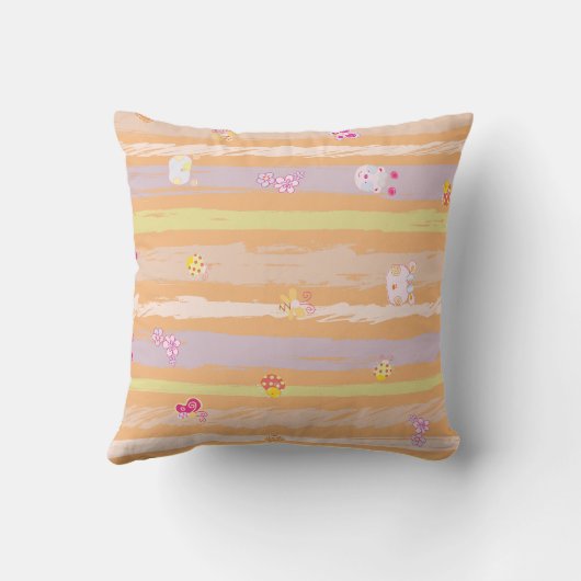 Throw Pillow – Baby Joy & Creatures Pastel Animal クッション (裏面)
