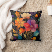 THROW PILLOW - Beautiful & Colorful Flowers クッション (ブランケット)