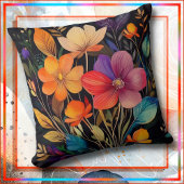 THROW PILLOW - Beautiful & Colorful Flowers クッション
