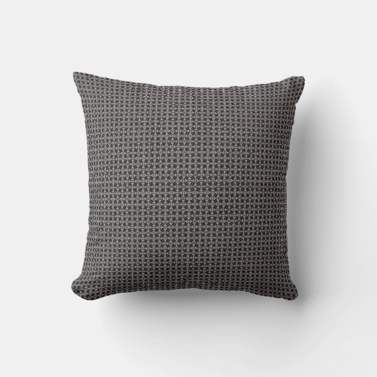 Throw pillow black and dark gray pattern クッション (正面)
