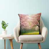 Throw Pillow Blooming Trees Over Green Fields クッション (椅子)