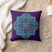 Throw pillow - blue and purple mandala クッション (ブランケット)