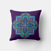Throw pillow - blue and purple mandala クッション (裏面)