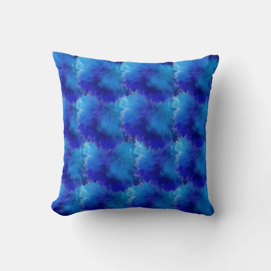 Throw Pillow Blue art クッション (正面)