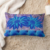 Throw Pillow Blue flowers  ランバークッション (ブランケット)