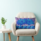 Throw Pillow Blue flowers  ランバークッション (椅子)