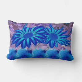 Throw Pillow Blue flowers  ランバークッション