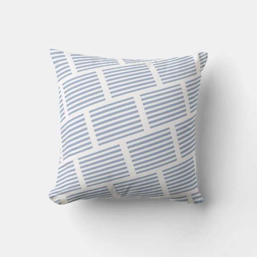 Throw Pillow Blue & White Stripe クッション (正面)