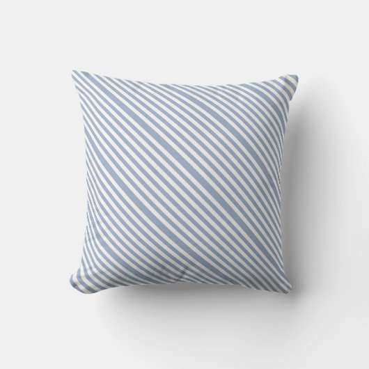 Throw Pillow Blue & White Stripe クッション (正面)
