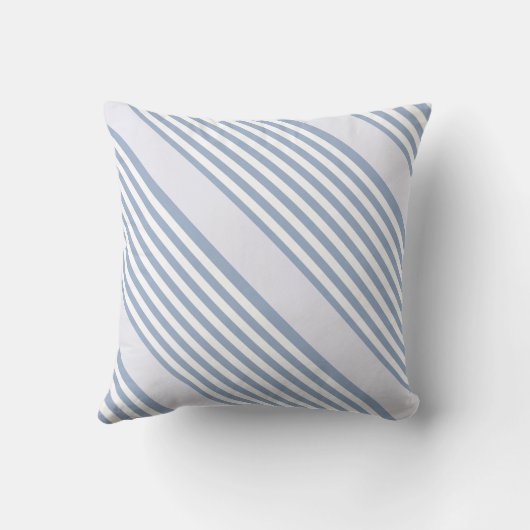 Throw Pillow Blue & White Stripe クッション (裏面)