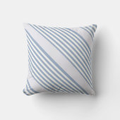Throw Pillow Blue & White Stripe クッション (正面)
