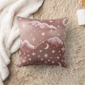 Throw Pillow - Blush Pink Celestial Moon Phases クッション (ブランケット)