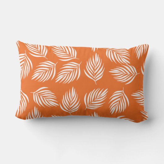 Throw Pillow Bold Tropical Leaf Pattern ランバークッション (裏面)