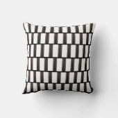Throw Pillow Brown & White Black Stripe Square クッション (裏面)