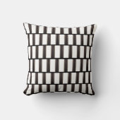 Throw Pillow Brown & White Black Stripe Square クッション (正面)