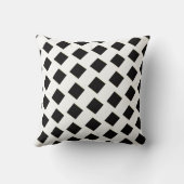 Throw Pillow Brown & White Square クッション (裏面)