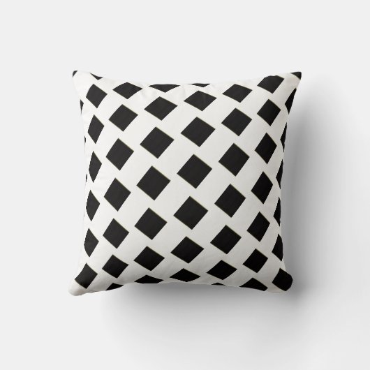 Throw Pillow Brown & White Square クッション (裏面)