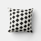 Throw Pillow Brown & White Square クッション (正面)