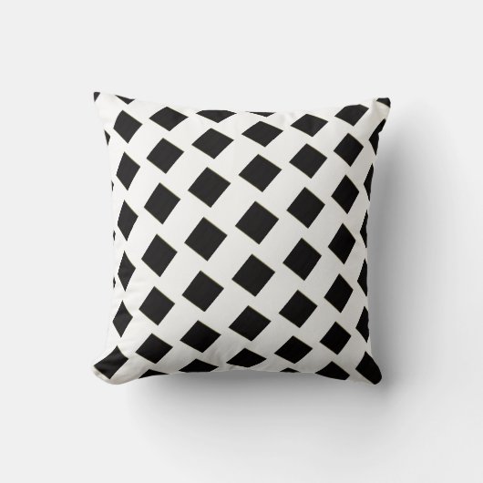 Throw Pillow Brown & White Square クッション (正面)