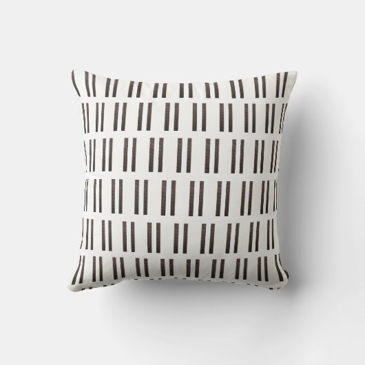 Throw Pillow Brown & White Stripe クッション (裏面)