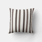 Throw Pillow Brown & White Stripe クッション (裏面)