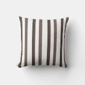 Throw Pillow Brown & White Stripe クッション (正面)